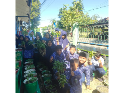 Peserta Didik kelas VA Panen hasil P5PPRA 